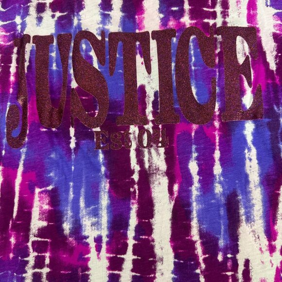 Justice Girls Size XL Tie-Dye T-Shirt Purple & Pink Short Sleeve - Picture 6 of 6